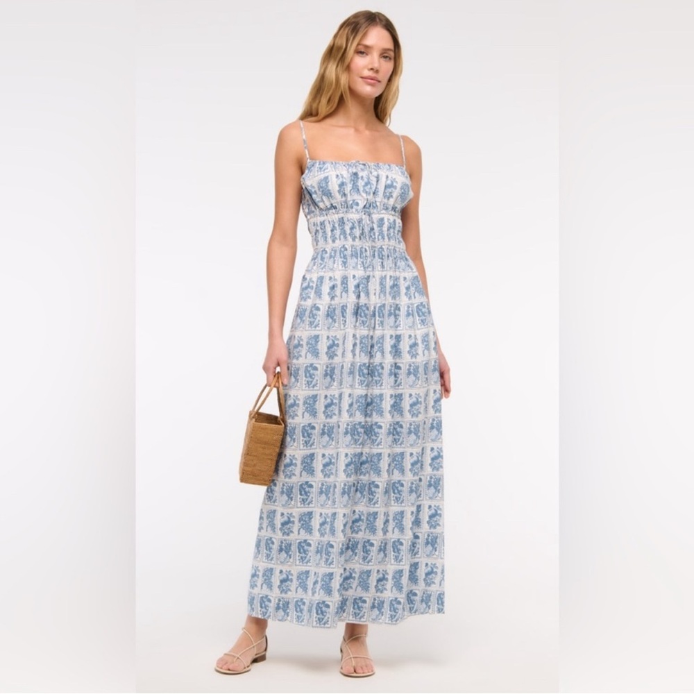 Abercrombie and Fitch blue and white maxi dress